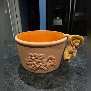 Cherished Teddies Terra Cota Flower Pot